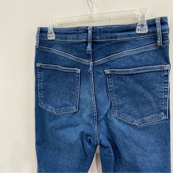 We The Free People | High Rise Dark Wash Raw Hem Skinny Blue Jeans Size 30 - Picture 9 of 13